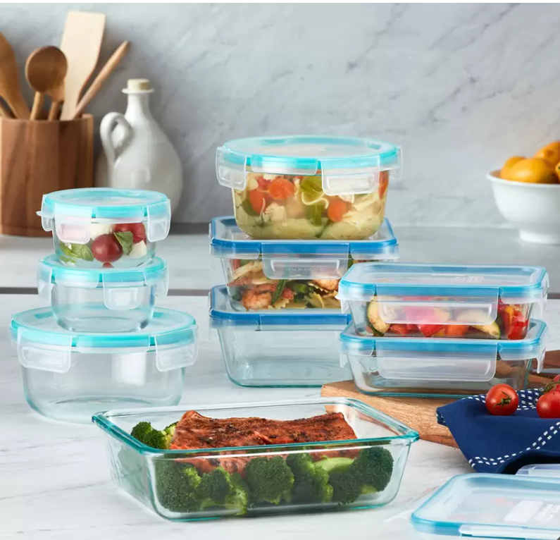 Refractarios de Vidrio Snapware Pyrex 18 Piezas – Con Tapas Herméticas
