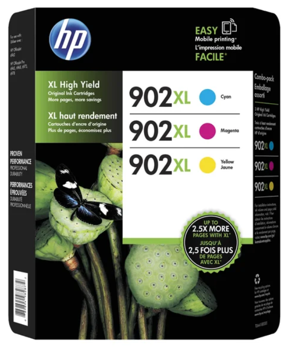 HP Ink 902XL Color 3PK – Cartuchos de Tinta de Alto Rendimiento (Cyan, Magenta, Amarillo) (Condición: Grado B)
