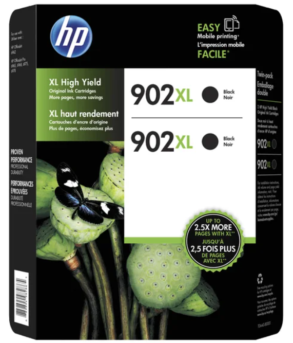 Cartucho de Tinta HP 902XL Negro 2PK – Alto Rendimiento para Impresoras HP (Condicion: Grado B)