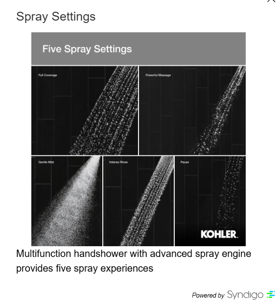 Kohler Tellin – Regadera de Mano Multifuncional 1.75 GPM Níquel Cepillado