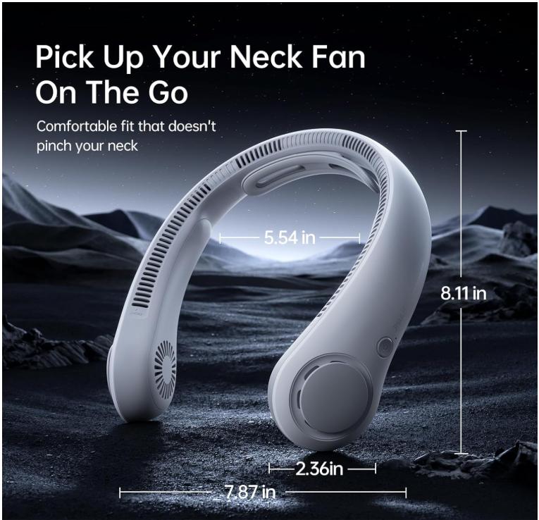 JISULIFE Neck Fan 2PK – Ventiladores Portátiles de Cuello Recargables