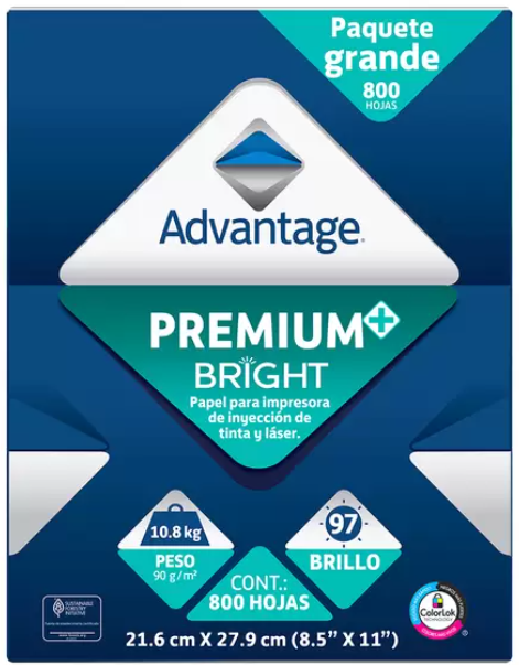 Paquete de hojas blancas Advantage 800 CT para impresión
