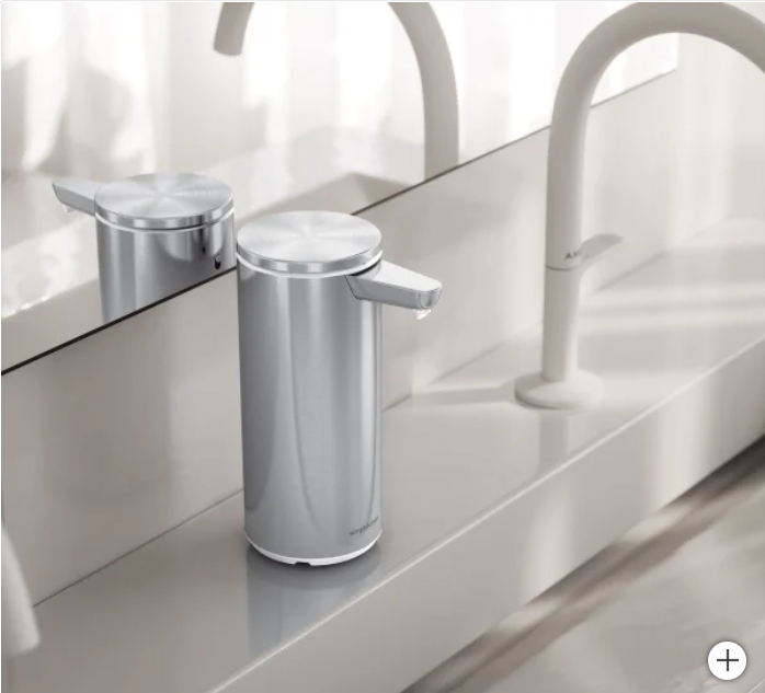 simplehuman Dispensador Automático de Jabón 9oz – Recargable con Sensor