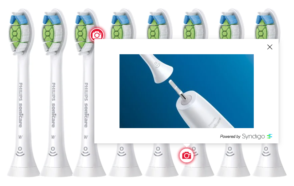 Cabezales Sonicare DClean Brush Heads Verde colocando en el mango del cepillo