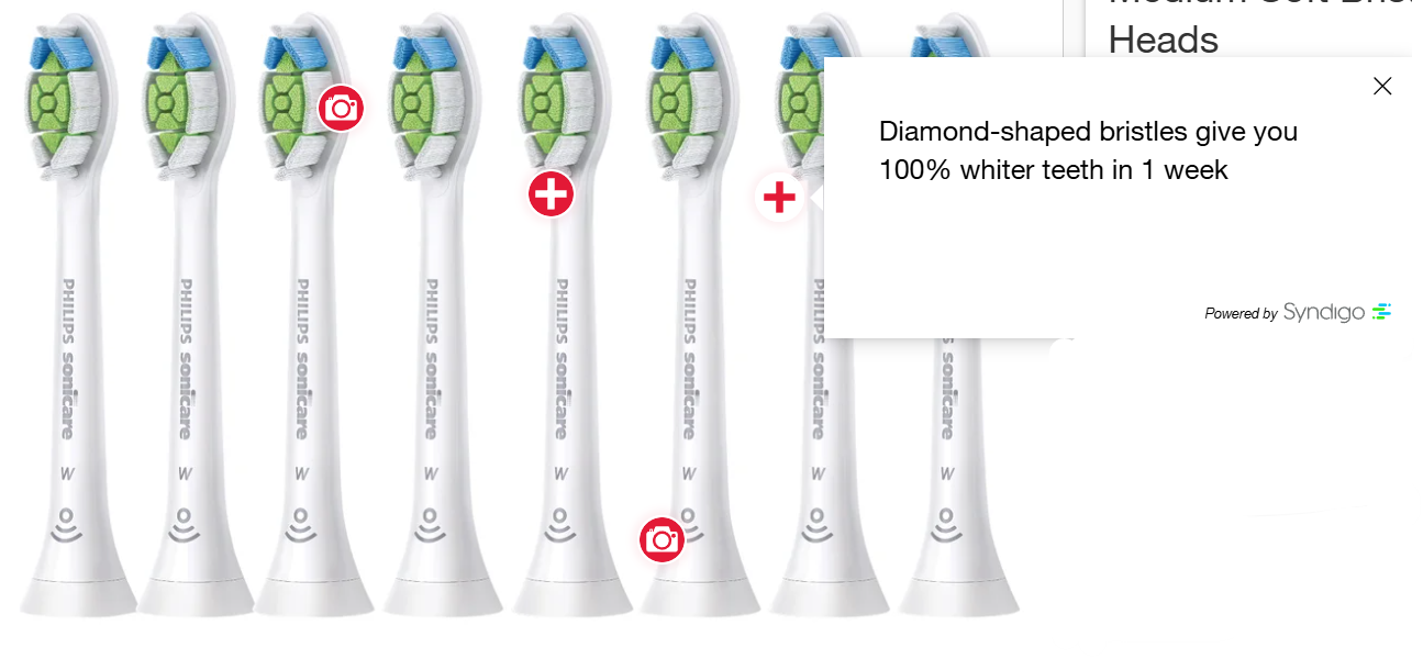 Detalle de las cerdas diamante de los Sonicare DClean Brush Heads.