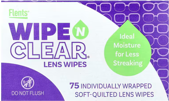 Wipe N Clear – Toallitas Desechables para Limpieza de Lentes (Condición: Grado B)
