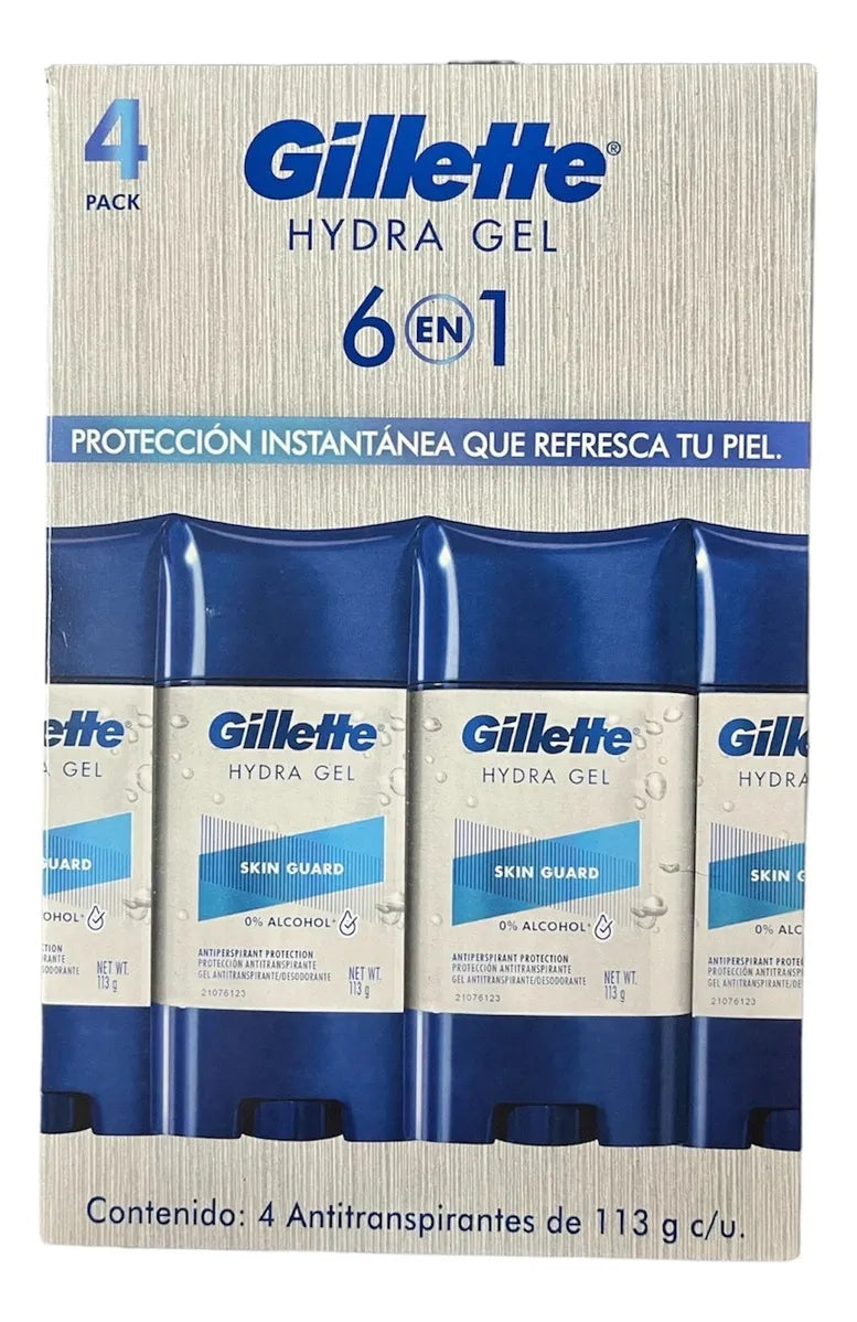 Gillette Antitranspirante 6 en 1 4 Pack – Protección Total 113g c/u