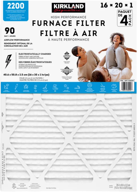 KIRKLAND | Filtro de Aire para HVAC 16X20X1 3PK
