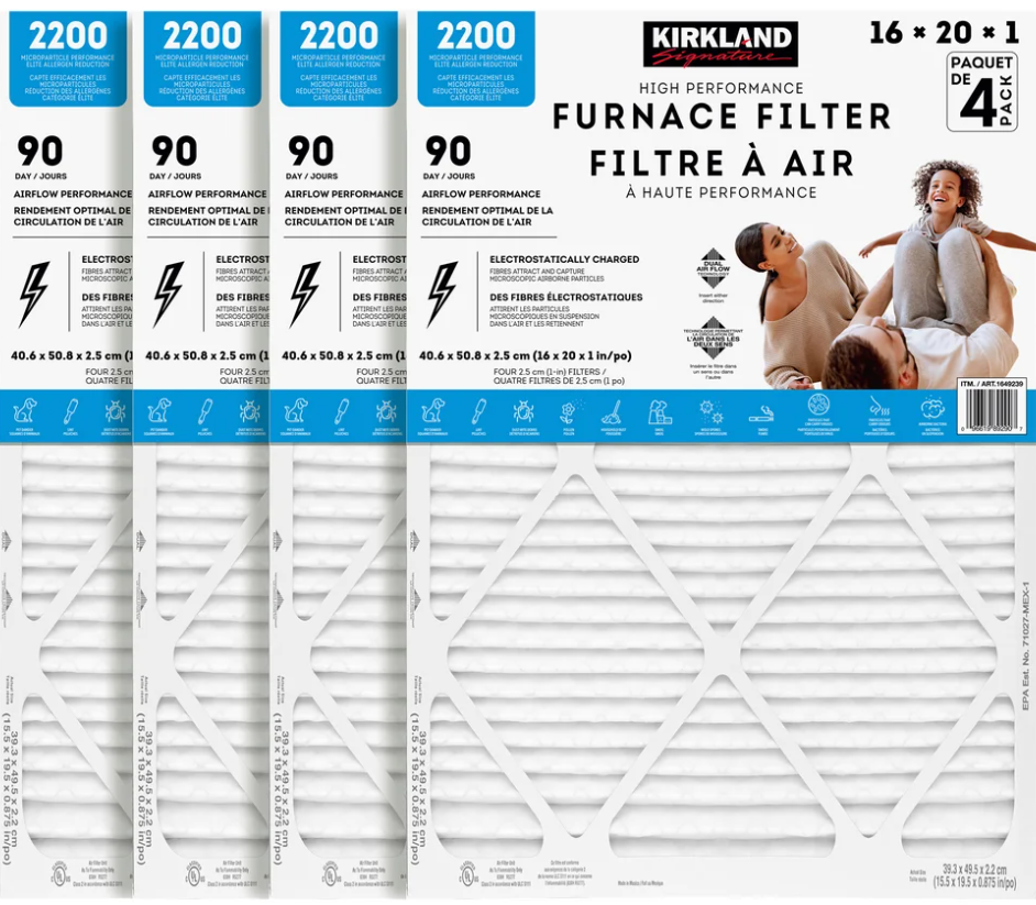KIRKLAND | Filtro de Aire para HVAC 16X20X1 3PK