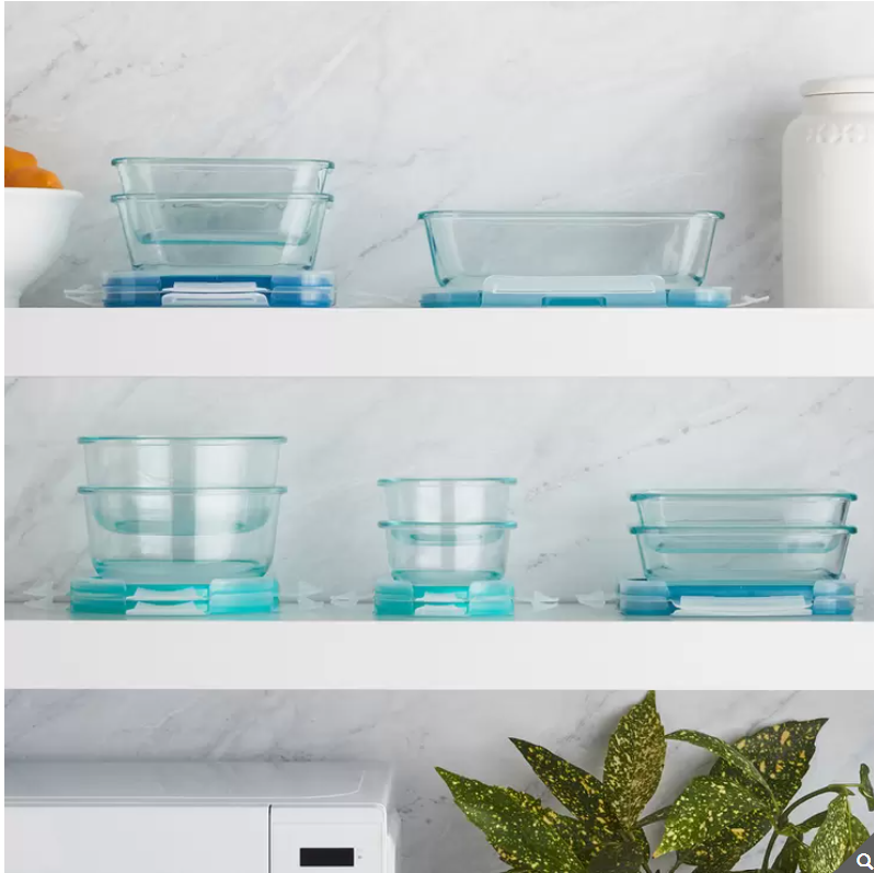 Refractarios de Vidrio Snapware Pyrex 18 Piezas – Con Tapas Herméticas