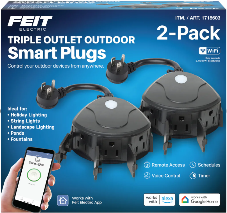 Feit Outdoor Smart Plug – Extensión para Exterior con 3 Salidas