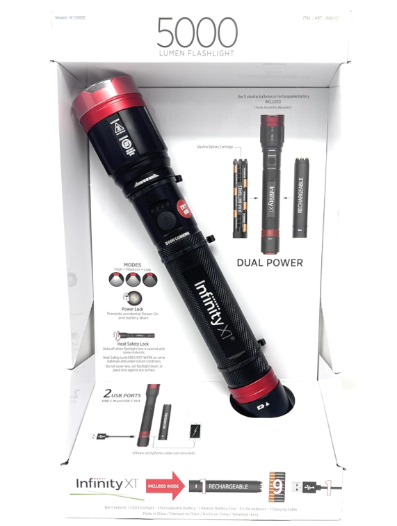 Infinity X1 5000L – Linterna LED Recargable de Alta Potencia (Condición: Grado B)