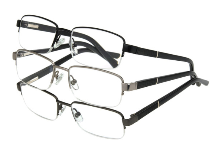 Vista frontal de lentes FGX Lyden +1.25 con montura ligera