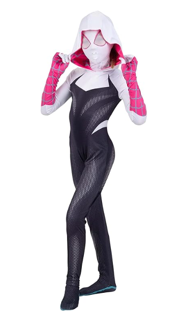 Disfraz Spider-Man Spider-Gwen para niña color blanco y rosa