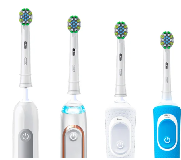 Cabezales Oral-B Brush Heads montados en cepillo eléctrico compatible