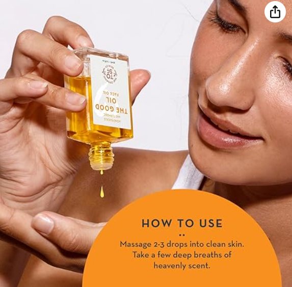 The Good Oil Aceite Natural utilizado en rutina de cuidado personal.